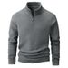 Fleece And Thickened Semi-zipper Stand-up Collar Hoodie For Men, High-quality Pullover, Casual And Warm Hoodie For Dad_viptrois.com