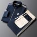 Men's Clothing Autumn Men's Blue Casual Sports Suit Men's Two Piece Suit Fashion Trend Side Stripes Couple Wear_viptrois.com