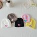 Kids' caps Girls mink Velvet Love embroidered pullover hat Candy color rolled edge soft warm skin Autumn and winter_viptrois.com