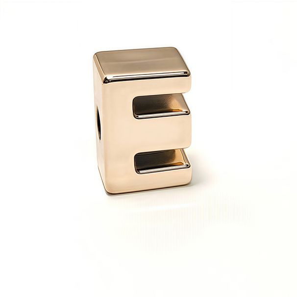 Electroplated Rose Gold Three-dimensional Alphabet Jewelry Accessories Alphabet Shoe Flower Bracelet Handmade DIY Shoe Buckle_viptrois.com