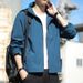 Unisex Water-Resistant Windbreaker Jacket - Lightweight Hooded Raincoat For Hiking & Urban Wear, Oversized Fit, Quick-Dry Polyester (Men/Women)_viptrois.com