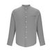 Hot Selling Men's Casual Tops Versatile Stand Up Collar Pocket Solid Color Fashion Men's Long Sleeved Shirt_viptrois.com