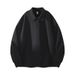 Men's & Women's Oversized Turn-Down Collar Long Sleeve Sweatshirt - Loose Fit Casual Pullover For Sports Team Building (Black, White, Navy, Gray)_viptrois.com