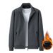 Young And Middle-aged Cotton Fleece Cardigan Sweater, Two Open Sports And Leisure Thickened Jacket_viptrois.com