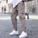 New Cross-border Workwear Jogger Pants, Casual Pants With Drawstring Elastic Waist, Sports Outdoor Running Cotton_viptrois.com