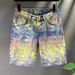 Men's Clothing Retro Distressed Patchwork Elastic Slim Fit Denim Shorts Men's Trendy Brand Embroidery Loose Straight Shorts_viptrois.com