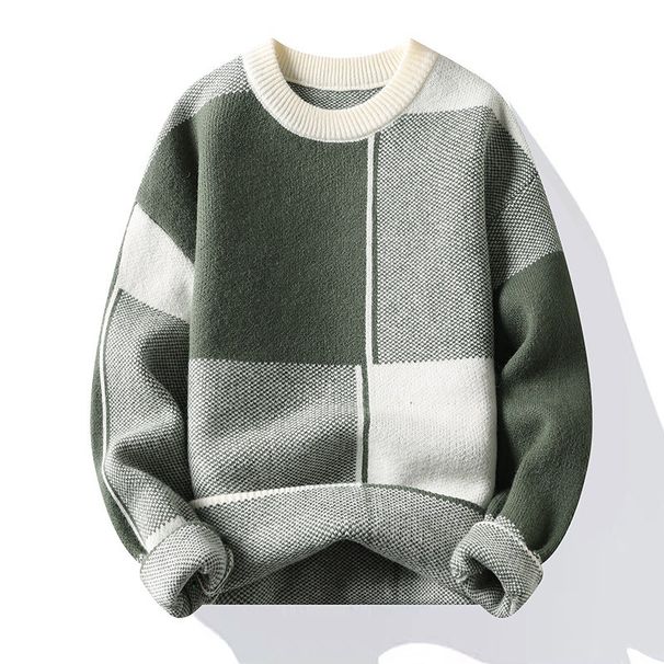 Pure Autumn And Winter New Casual Men's Long Sleeve Knitted Sweater_viptrois.com