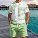 Summer Men's Printed Shorts Short Sleeves Casual Beach Suit_viptrois.com
