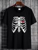 Skeleton Heart Rib Cage X-Ray Adult Funny Halloween T-Shirt Fashion Summer Graphic Top For Everyday Wear Stylish Breathable Casual Streetwear_viptrois.com