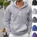 Men's Fleece Zip-Up Hoodie - Winter Warm Half-Zip Pullover With Stand Collar, Slim Fit Long Sleeve Sweatshirt For Casual & Streetwear_viptrois.com