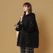 White Tall Hoodie Women, Solid Color, Size, Oversized, Early Winter Coat For Plus Size Women_viptrois.com