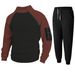Men's Color Block Stand Collar Sweatshirt – Loose Fit Long Sleeve Pullover For Autumn & Winter_viptrois.com