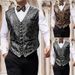 Men's Slim Fit Suede Vest – Retro Single-Breasted V-Neck For Autumn & Winter Styling_viptrois.com