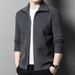 Pure High-end Wool Men's Sweater Cardigan Turn-down Collar Jacket Winter Thickened Warm Solid Color Knitwear Wholesale_viptrois.com