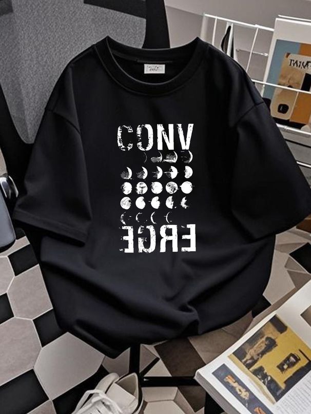 CONVERGE MOON PHASE T-SHIRT Short Sleeve Cotton Black Men Size S To 5XL PM1824 Designer Clothes Stretched Streetwear Comfortable Unisex_viptrois.com