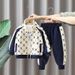 autumn and winter new pure cotton children's sweater knitted cardigan boys and girls casual children's clothing suit_viptrois.com