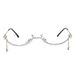 Trendy Lower Half Frame Glasses Water Drop Without Lens Ins Women's Pendant Rhinestone Decorative Dot Diamond Handmade Glasses Frame_viptrois.com
