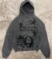 2023 Gothic Spider Print Autumn/Winter Plush American Hoodie Pullover Y2K Sweater_viptrois.com