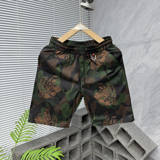 Men's Camouflage Print Quick-Dry Lightweight Loose Fit Beach Swim Trunks Casual Sports Shorts_viptrois.com