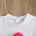 Mother & Kids Foreign trade children's clothing for girls, white fur ball round neck short-sleeved T-shirt, ripped denim shorts, summer girls suit_viptrois.com