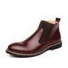 Men's Brogue Ankle Boots - Lightweight PU Leather Casual Shoes With Elastic Comfort & Subtle Lift - Classic British Style For Winter (Brown/Black/Red)_viptrois.com