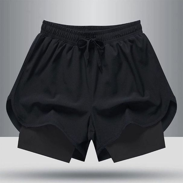 Men's Clothing Running Shorts Sports Track And Field Marathon Loose Quick Drying Anti Exposure Lining Training Fitness Equipment Three Quarter Pants_viptrois.com