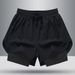 Men's Clothing Running Shorts Sports Track And Field Marathon Loose Quick Drying Anti Exposure Lining Training Fitness Equipment Three Quarter Pants_viptrois.com