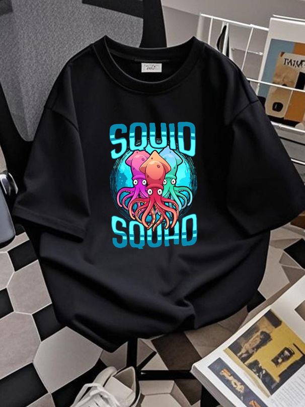 Squid Squad Sea Animal Ocean Lover Octopus Friends Baseball Cap Snapback Caps Knitted Hat Stretched Casual Graphic Comfortable Fashion Streetwear_viptrois.com