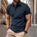 Summer Short Sleeve T Shirts For Men New Solid Color Lapel Polo Shirt Casual Lightweight Streetwear Breathable Fitness Tops_viptrois.com