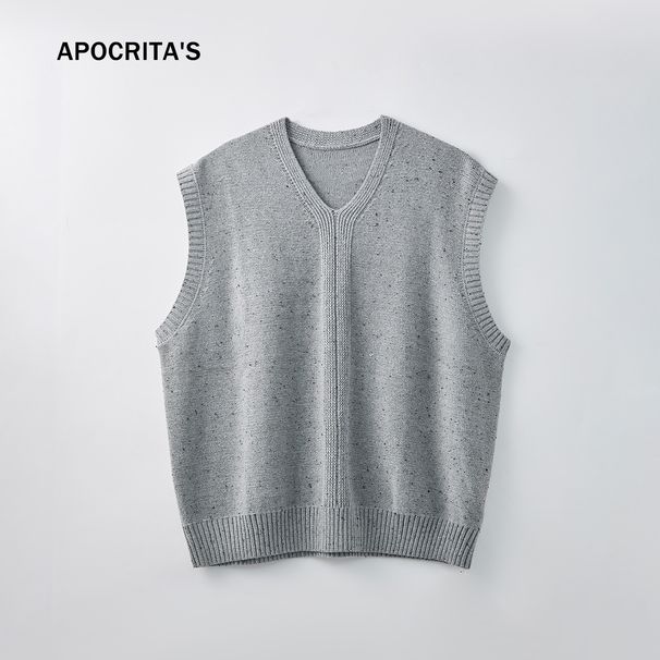 Nordmann APO Men's Clothing|Cross-Border Sweater Men And Women Loose V-Neck Color Dot Knitted Vest Stacked Lazy Feeling Bottoming_viptrois.com