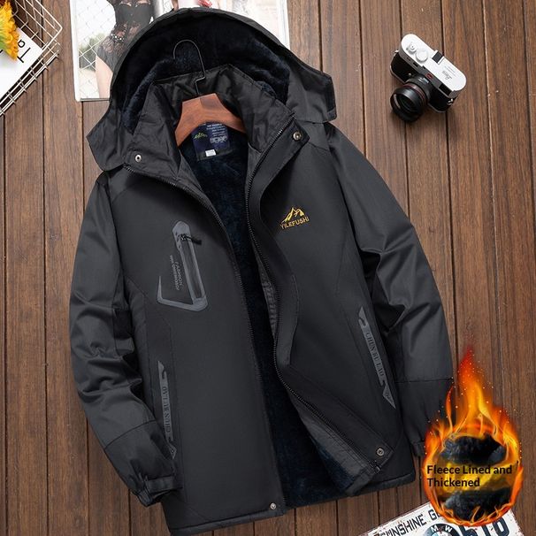 Pulse 2025 Autumn Winter New Men's Casual Loose Mid-Length Trench Coat Stylish Trendy Fleece Lined Thickened Cotton Jacket_viptrois.com