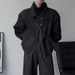 2025 Spring/Autumn New Loose Dark Style Design Wide Shoulder Flying Jacket For Men, Simple And Fashionable Flip Collar Short Long Sleeve Jacket_viptrois.com