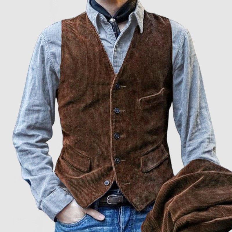 Men's Corduroy Blazer Jacket - Relaxed Fit Casual Suit Coat With Notch Lapel Single Breasted Two-Button Closure Durable & Stylish For Work & Leisure_viptrois.com