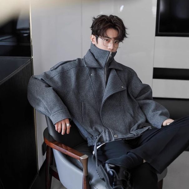 Short Woolen Men's Spring And Autumn New Style Structural Design With A Sense Of Luxury And A Cool Jacket Jacket_viptrois.com
