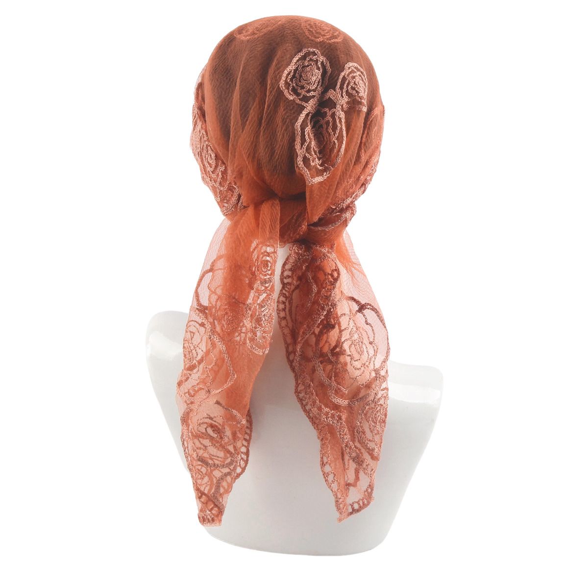 Muslim Headscarf Muslim Scarf Rose Embroidered Square Scarf Elegant Breathable Gauze Scarf Scarf Curved Hat Simple Pullover Headscarf_viptrois.com