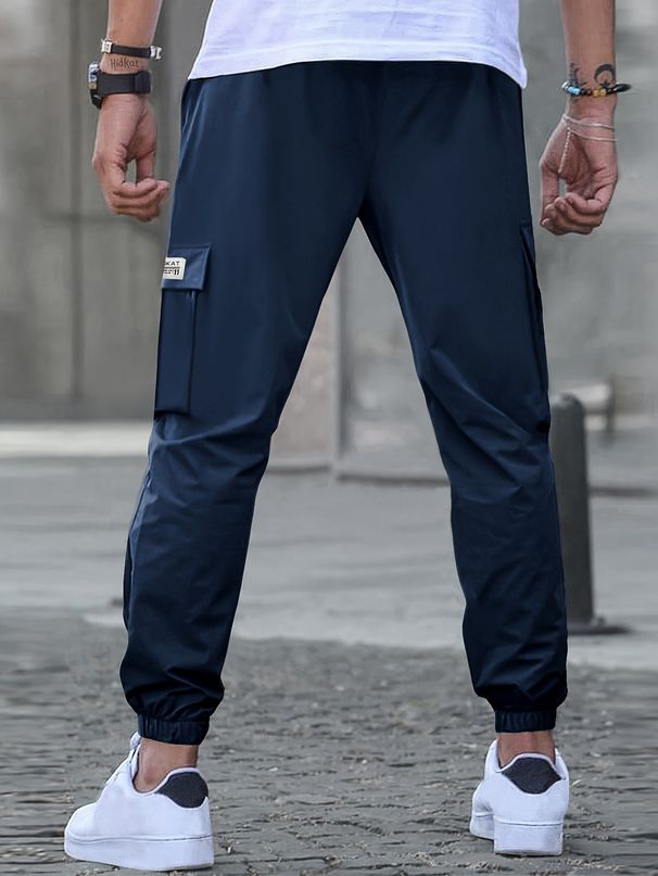 Lightweight & Breathable Workwear Pants For Men - Adjustable Drawstring Waist, Multi-Pocket Cargo Trousers For Hiking, Camping & Everyday Wear_viptrois.com