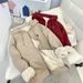 New Fleece-Lined Thickened Hooded Lamb Wool Sweatshirt For Women, Autumn Winter Couple Style, Loose And Warm Long-Sleeve_viptrois.com