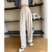Elegant Wide Leg Suit Pants For Women - High Waisted Straight Trousers With Double Button Design, Perfect For Pear Shaped Figures_viptrois.com