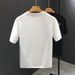 Summer Men's Strip Labelled Short-sleeved T-shirt Men's Ins Korean Version Trendy Brand Round Neck Clothes Versatile Simple Half-sleeved T-shirt_viptrois.com