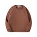 300GSM Fleece Crewneck Sweatshirt - Retro Split-Panel Design With Brushed Lining (Black/Coffee/Olive/Charcoal/Smoke Grey)_viptrois.com