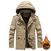 Men’s Winter Jacket – Thickened Fleece-Lined, 95% Cotton, Oversized Hooded Parka (Khaki/Green/Black, M-6XL, Breathable & Multi-Pocket)_viptrois.com