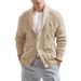 2026 European-USA Style Fashion Knitwear Cardigan Outerwear Men 100% Acrylic Lapel Pure Color Single-Breasted Long Sleeve Slim Sweater_viptrois.com