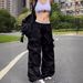 Women's Vintage Cargo Pants – Summer Loose Fit Straight-Leg Tapered Workwear Trousers With Pockets (14 Colors)_viptrois.com