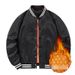 Unisex Colorblock Baseball Jacket - Winter Pilot Bomber Coat With Stand Collar, Japanese Workwear Style, Thickened Nylon Blend For Casual Outwear_viptrois.com