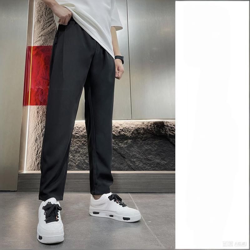 Men's Clothing Men's CleanFit Dress Pants Slim Fit Lightweight Breathable Office Casual Trousers With Belt Comfortable Stretch_viptrois.com