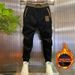 Men's Slim Fit Corduroy Casual Pants Fleece Lined Long Trousers Trendy Versatile Autumn Winter Style All Match Harem Pants_viptrois.com