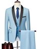 Men's new foreign trade green fruit collar men's dress groom's best man's suit suit male emcee performance business casual men's wear_viptrois.com