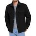 Men's Fleece-Lined Flannel Shirt Jacket, Casual Button-Up With Multiple Pockets (Black, Dark Gray) – Sizes S-3XL_viptrois.com
