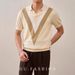 Men's Clothing Summer Niche Lapel Contrast Color Short Sleeved Knitted Polo Shirt Thin Jacquard Casual T Shirt Pullover Bottoming Shirt_viptrois.com