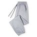 Men's Performance Polyester Sweatpants - Slim & Loose Fit With Drawstring Waist & Utility Pockets (Black/Light Gray)_viptrois.com